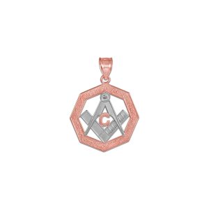 Men's Pendant Necklace in 9ct Two-Tone Rose Gold