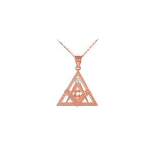 Men's Diamond Charm Pendant Necklace in 9ct Two-Tone Rose Gold