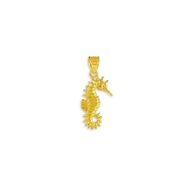 Heavy Seahorse Pendant Necklace in 9ct Gold