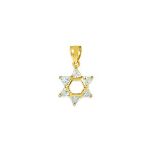 Men's CZ Star of David Pendant Necklace in 9ct Gold