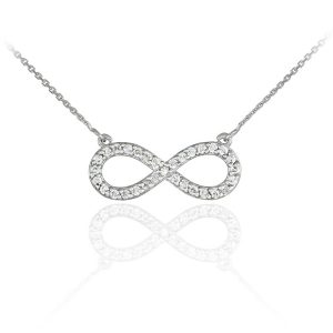 CZ Infinity Pendant Necklace in Sterling Silver