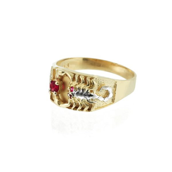 Men's CZ Scorpion Two Tone Ring in 9ct Two-Tone Gold