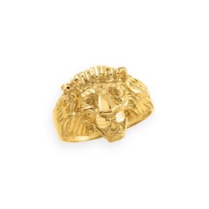 Men's King Lion Head Ring in 9ct Gold