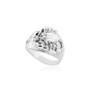 Men's CZ Scorpion Ring in Sterling Silver