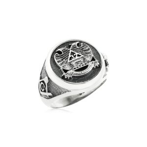 Men's Vintage Masonic Scottish Rite Ring in Sterling Silver