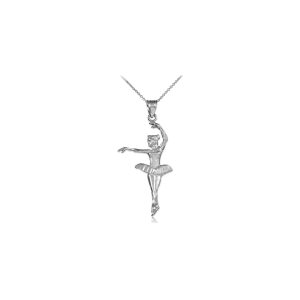 Ballerina Pendant Necklace in 9ct White Gold