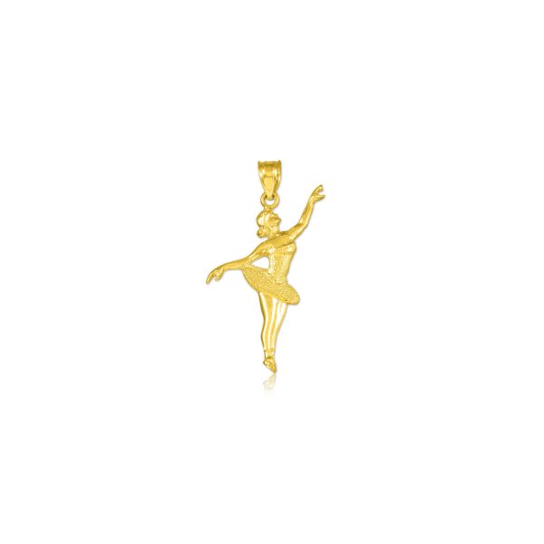 Ballerina Charm Pendant Necklace in 9ct Gold