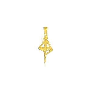 Ballet Charm Pendant Necklace in 9ct Gold