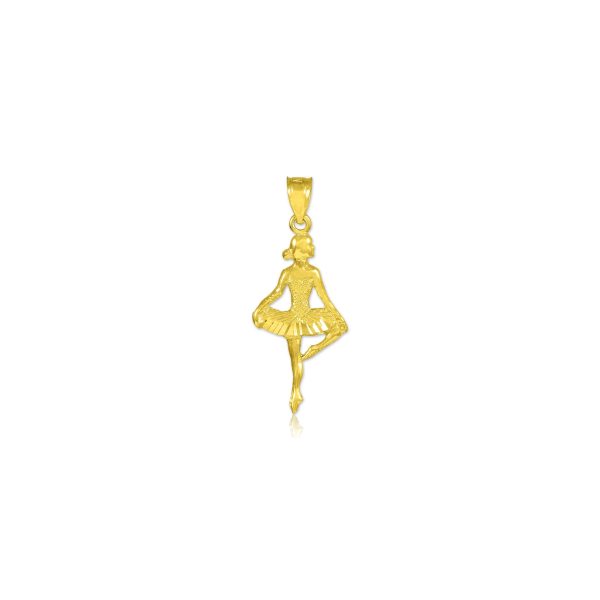 Ballet Charm Pendant Necklace in 9ct Gold