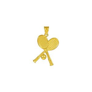 Men's Tennis Racket Pendant Necklace in 9ct Gold