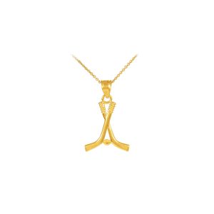 Men's Hockey Pendant Necklace in 9ct Gold