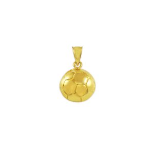 Men's Realistic Football Charm Pendant Necklace in 9ct Gold