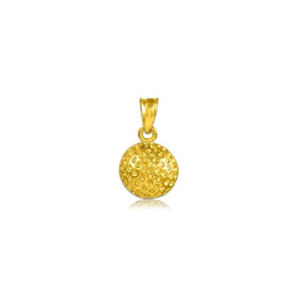 Men's Golf Ball Charm Pendant Necklace in 9ct Gold