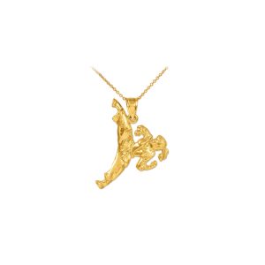 Men's Karate Action Pendant Necklace in 9ct Gold