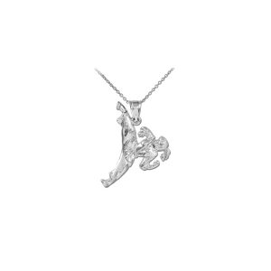 Men's Karate Action Pendant Necklace in Sterling Silver