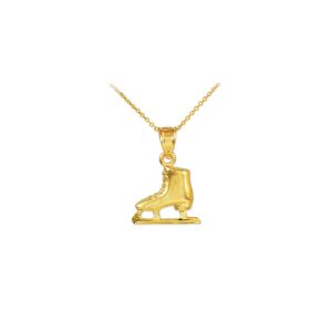 Sleek Skates Pendant Necklace in 9ct Gold