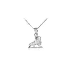 Sleek Skates Pendant Necklace in 9ct White Gold