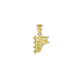 Vertical Roller Blade Pendant Necklace in 9ct Gold