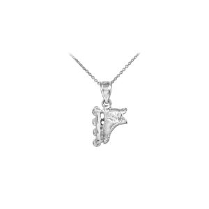 Vertical Roller Blade Pendant Necklace in Sterling Silver