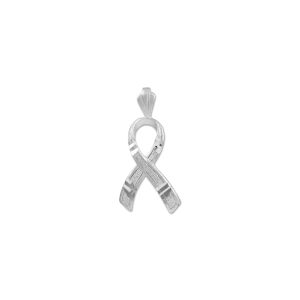 Cancer Awareness Ribbon Pendant Necklace in Sterling Silver