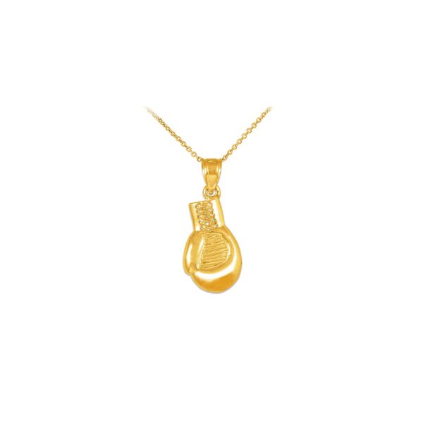 Men's Boxing Glove Charm Pendant Necklace in 9ct Gold, Small