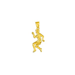 Men's Detailed Track Runner Pendant Necklace in 9ct Gold