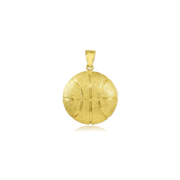 Men's Basketball Pendant Necklace in 9ct Gold