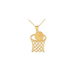 Men's Basketball Hoop Pendant Necklace in 9ct Gold