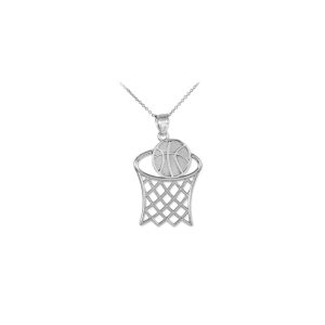 Men's Basketball Hoop Pendant Necklace in Sterling Silver