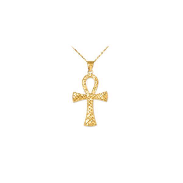 Ankh Cross Pendant Necklace in 9ct Gold