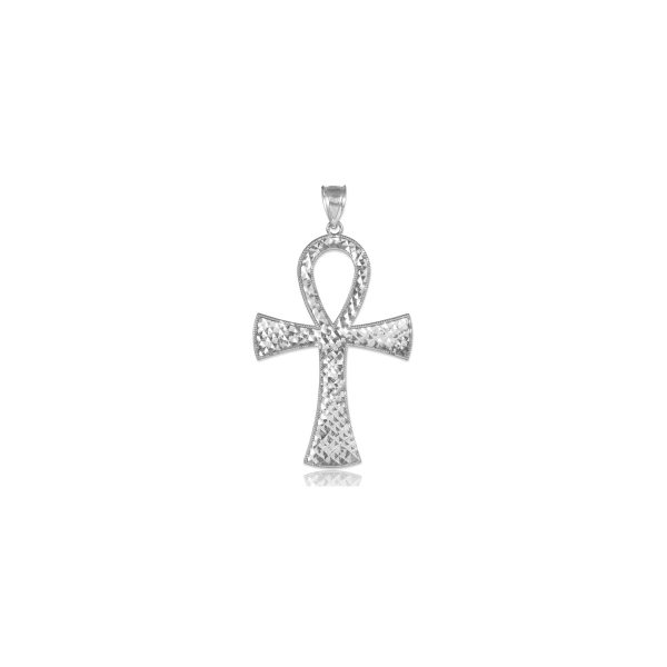 Ankh Cross Egyptian Pendant Necklace in 9ct White Gold