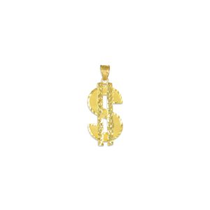 Men's Dollar Pendant Necklace in 9ct Gold