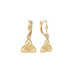 Triquetra Trinity Knot Drop Earrings in 9ct Gold