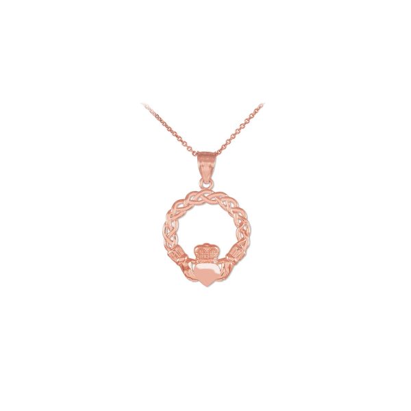 Celtic Classic Braided Pendant Necklace in 9ct Rose Gold