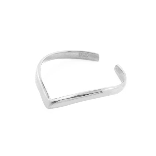 Chevron Stackable Toe Ring in 9ct White Gold