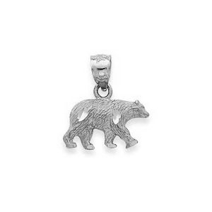 Bear Pendant Necklace in Sterling Silver