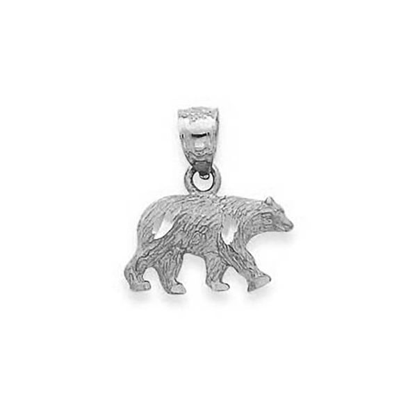 Bear Pendant Necklace in Sterling Silver