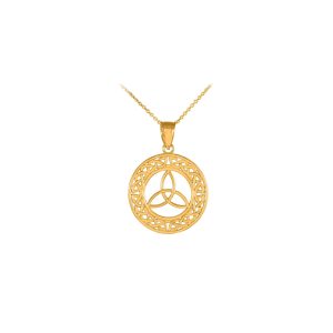 Celtic Trinity Pendant Necklace in 9ct Gold