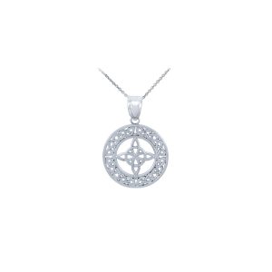 Celtic Trinity Knot Pendant Necklace in 9ct White Gold