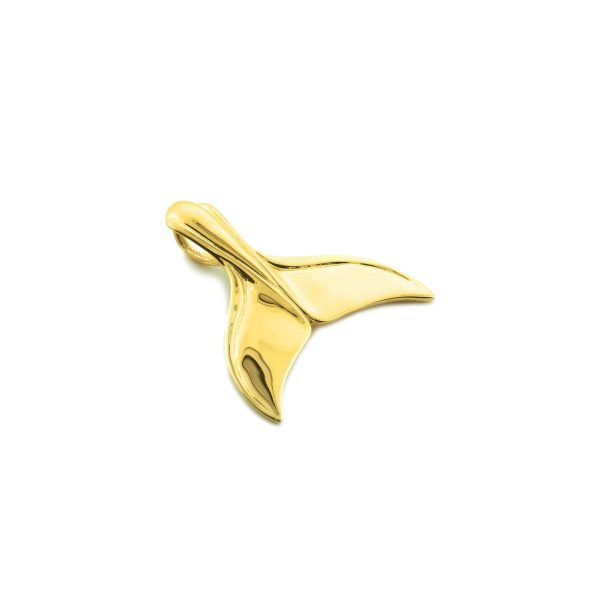 Sleek Whale Tail Pendant Necklace in 9ct Gold