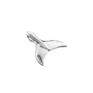 Sleek Whale Tail Pendant Necklace in Sterling Silver