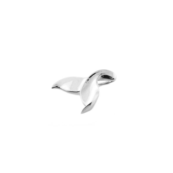 Whale Fin Pendant Necklace in Sterling Silver