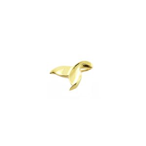 Whale Fin Charm Pendant Necklace in 9ct Gold