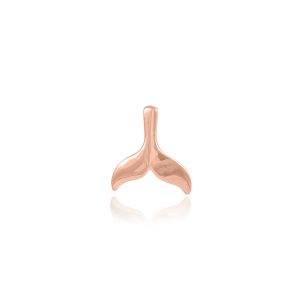 Whale Tail Charm Pendant Necklace in 9ct Rose Gold