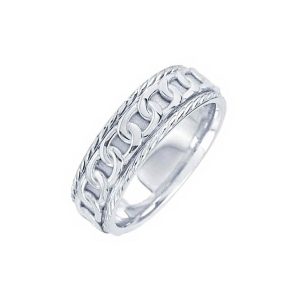 Men's Celtic Ring in 9ct White Gold