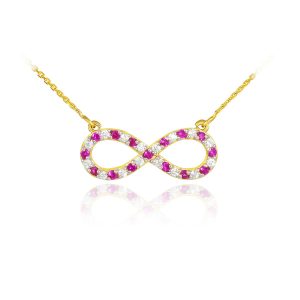 Diamond Infinity Pendant Necklace in 9ct Gold