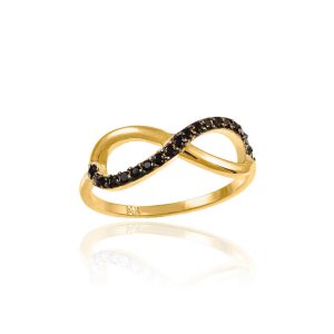 Black Diamond Infinity Ring in 9ct Gold