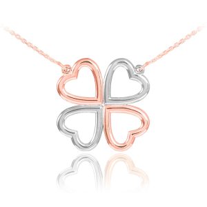 Celtic Pendant Necklace in 9ct Two-Tone Rose Gold