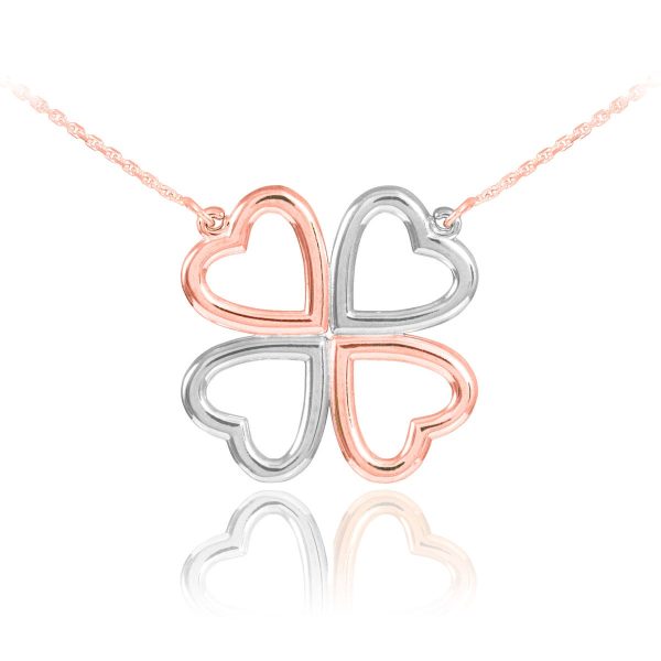 Celtic Pendant Necklace in 9ct Two-Tone Rose Gold