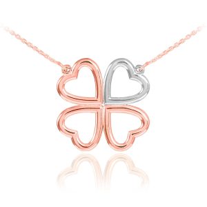 Celtic Pendant Necklace in 9ct Two-Tone Rose Gold